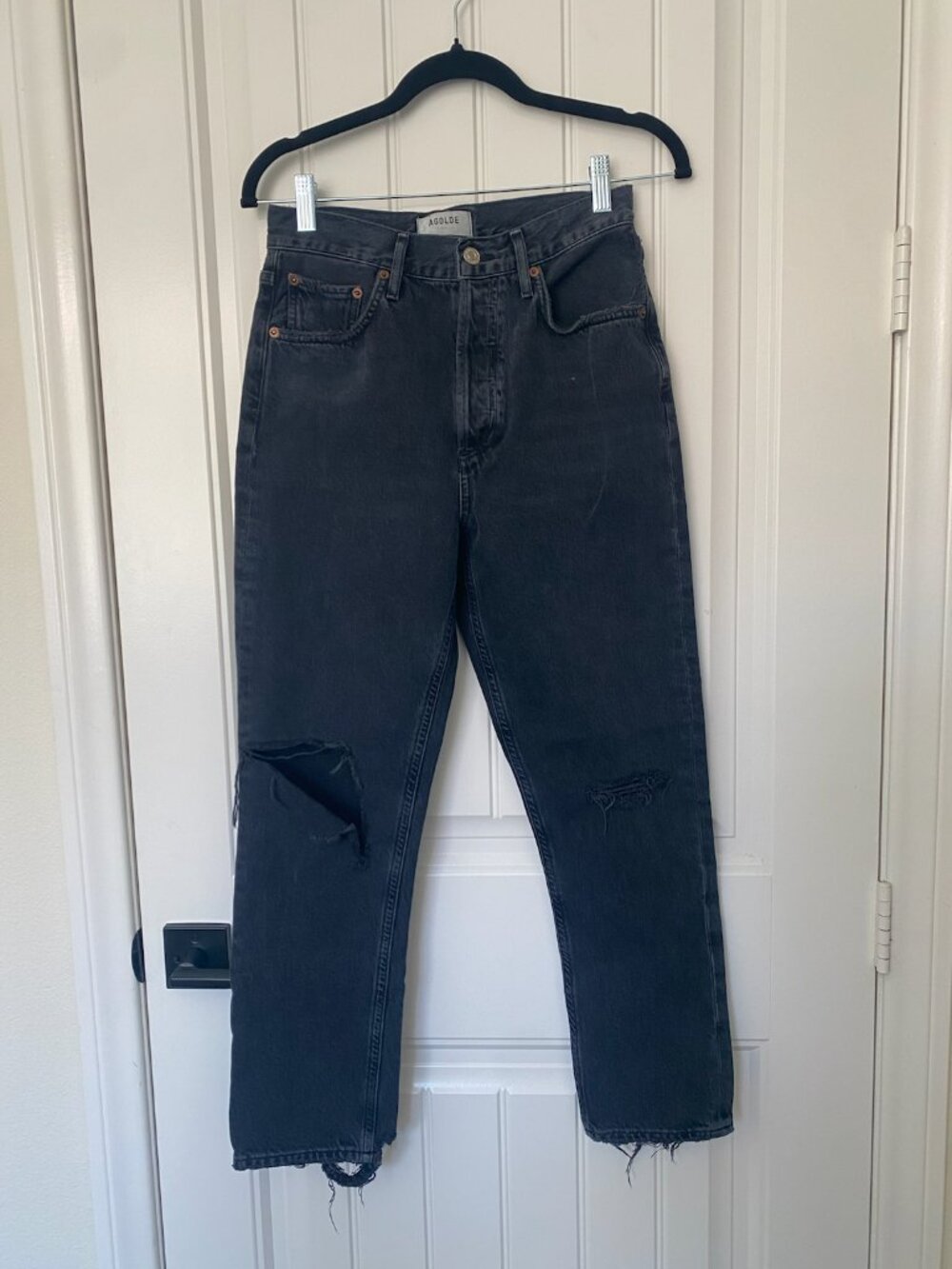 AGOLDE | Riley High Rise Straight Jean in Contraband - Picture 4 of 13
